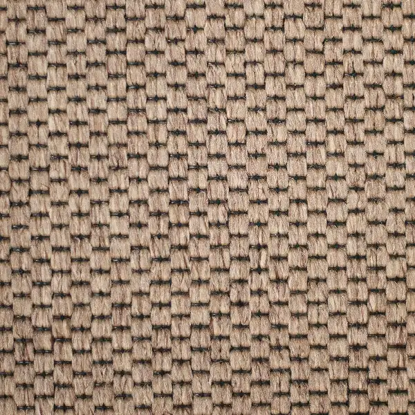 brown woven propylene carpet with a basketweave pattern