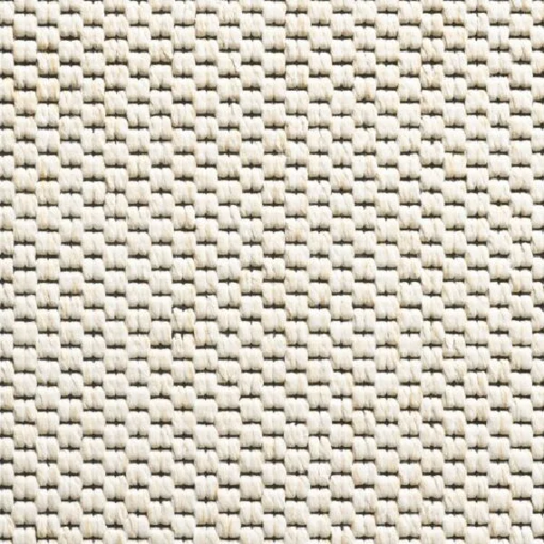 white woven propylene carpet with a basketweave pattern